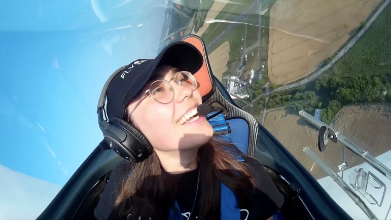 Zara Rutherford in a plane